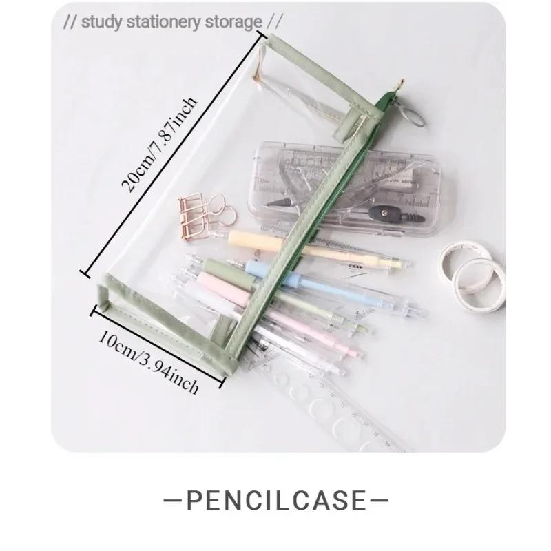 Transparent Pencil Case, Large-capacity Student Stationery Bag, Fashionable Pencil Bag School Cute Pencil Case Stationery