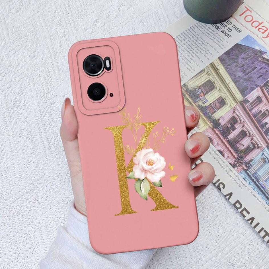 For OPPO A72 A73 A74 A75 A76 A77 A78 A79 A83 A91 Case Cover Luxury Flower Letters Shockproof Screen Protector Matte Soft Silicone For OPPO Bumper