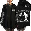 Begrenzte Ghostemane Zipper Hoodie Grafik Druck Hoodies Metall Rock Gothic Zip Up Hooded Sweatshirts Harajuku Streetwear Mäntel