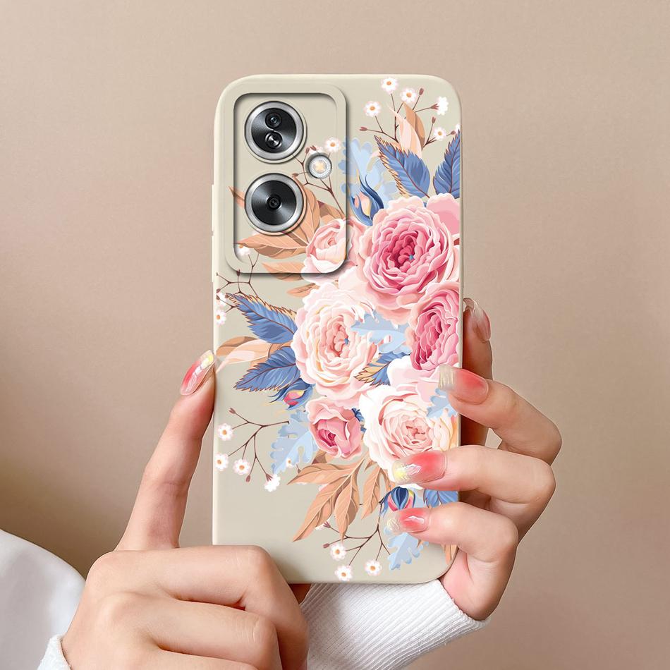 Чехол для OPPO A79 A2 5G Цветок Мягкий Жидкий Силикон Защита Камеры Ударопрочная Задняя Крышка Для OPPO A79 A2 Funda