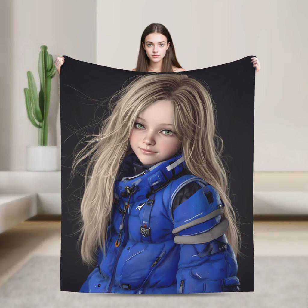 Pragmata Duo- Diana & Hugh Chibi Style Blankets Super Soft Throw Blanket Spring Couch Chair Sofa Bed Comfortable Bedspread