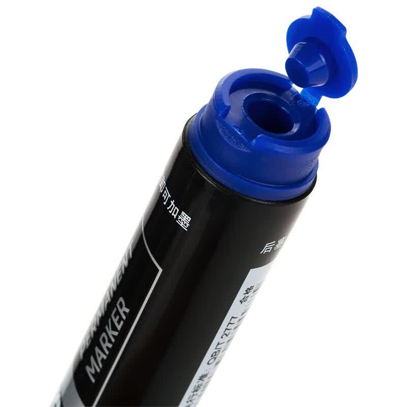 Deli S552 Blue Oil-Based Permanent Marker Pen, Round Tip