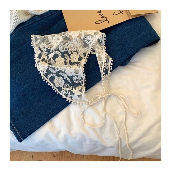 Кружевной платок на голову, треугольный галстук, повязка на голову с кружевным цветочным украшением, сплошной цвет, стилизованное украшение для фотосъемки