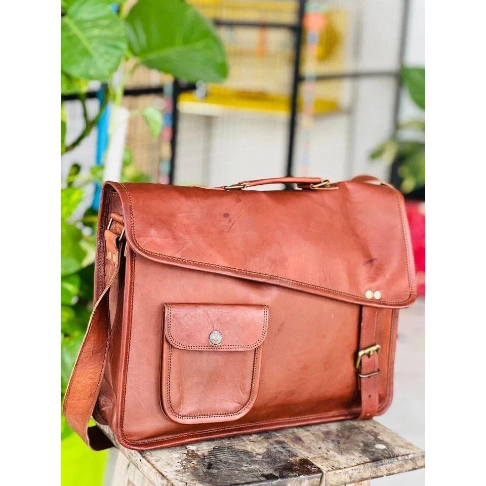 Винтажная сумка-портфель ручной работы из кожи Aprove для ноутбука