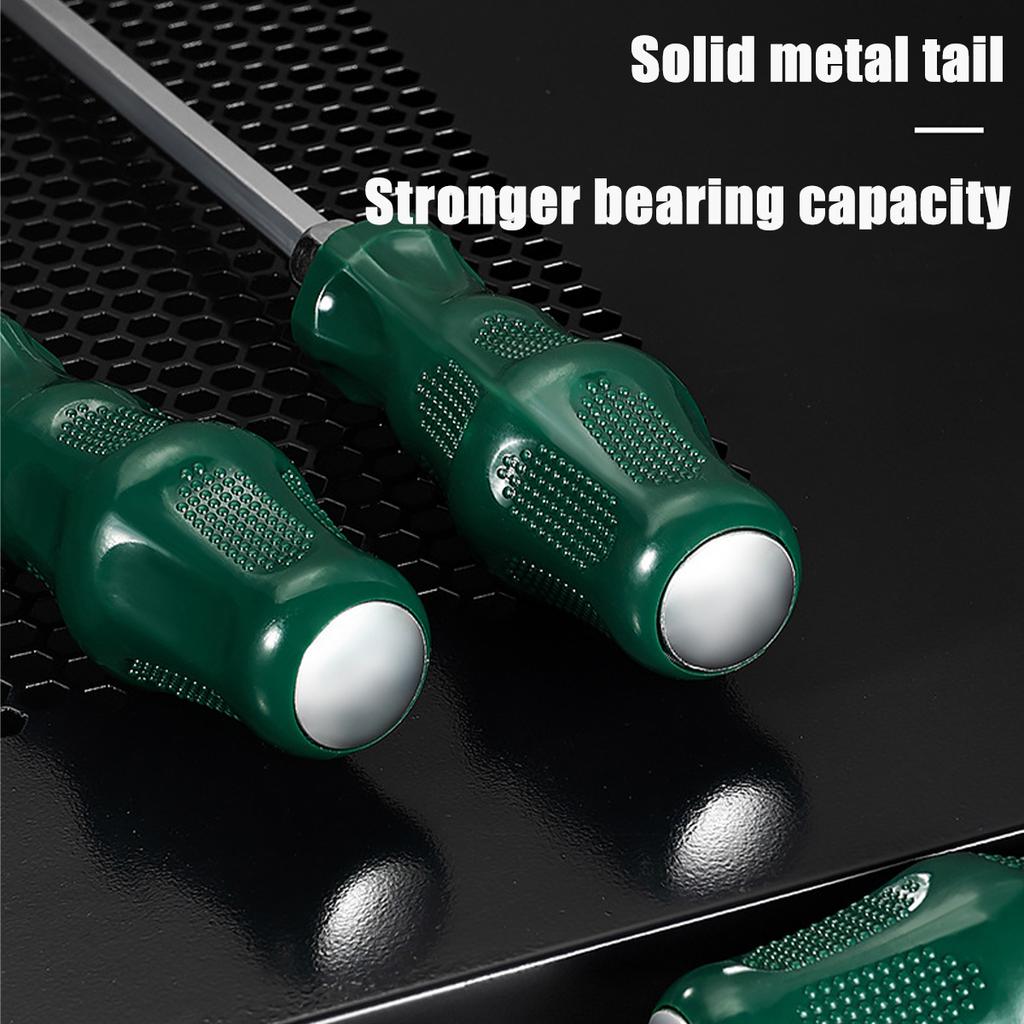 Magnetic Screwdriver One Character and Phillips Made In China, Cushion Grip, Suitable for Household use,Green
