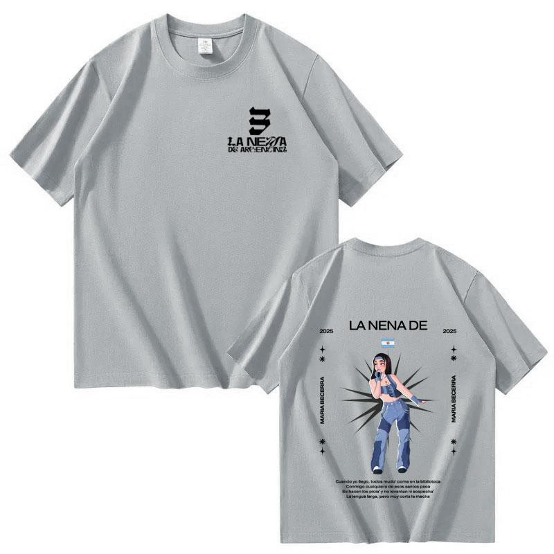 Singer Maria Becerra La Nena Album 2025 Gothic TShit Mens Women Fashion Summer Print 100 Pure Cotton Loose Y2K Tshirt Hot Sale
