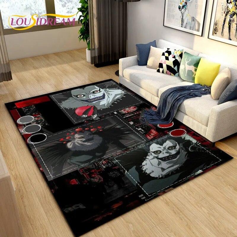 Большой ковер в стиле аниме Death Note, коврик для гостиной, дивана, детской комнаты, кухонный коврик для ванной комнаты, мягкий нескользящий напольный коврик
