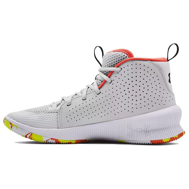 Under Armour Jet Fashion Comfortable Fabric Synthetic Leather Shock Absorption Non-Slip Wear-Resistant Breathable Mid-Top Basketball Shoes 3022051-108