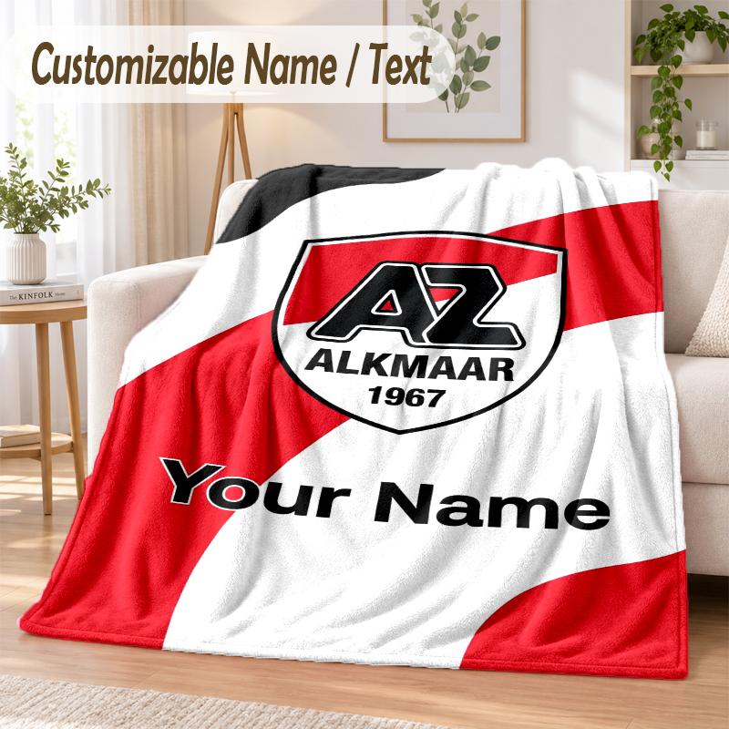 Custom Text Flannel Blanket AZ Alkmaar Print Warm Cozy Blanket Home Sofa Bedding
