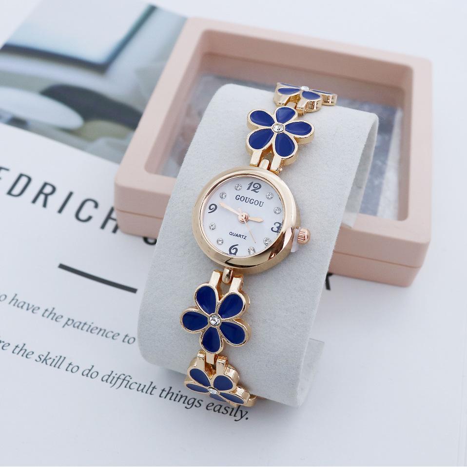 Модные маленькие часы для женщин, роскошный браслет с цветами и стразами, ремешок из нержавеющей стали, женские часы для платья relogio feminino