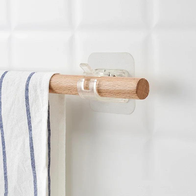 4PCS Adjustable Curtain Rod Clip Self Adhesive Clamp Hook Curtain Holder Wall Bracket Holder Nail-Free Wall Hanging Clip