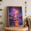 Набор для цифровой живописи маслом ручной работы DIY painting замок фейерверк озеро пейзаж домашний декор painting