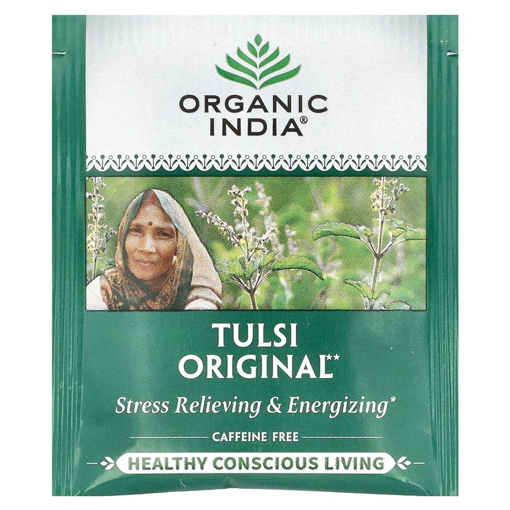 Органический чай India Tulsi Original без кофеина, 18 чайных пакетиков, 32,4 г (1.14 унции)