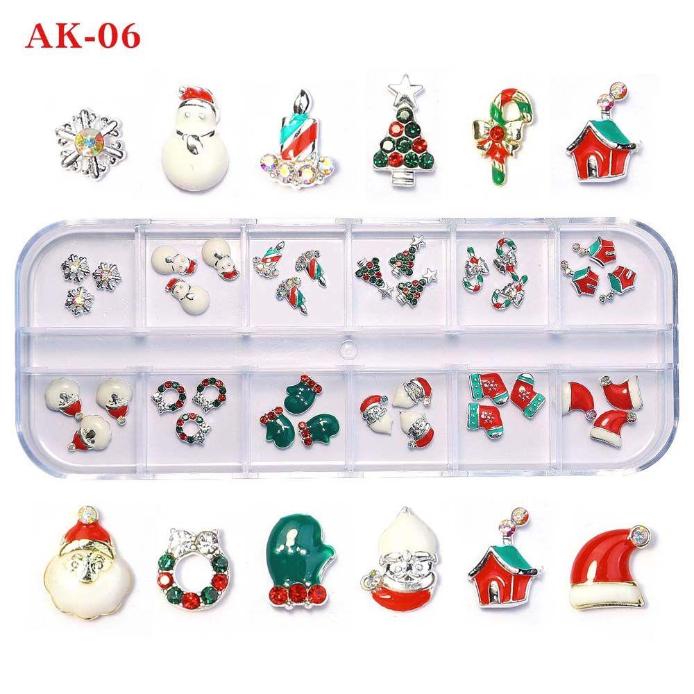 Claus Manicure Accessories Christmas Nail Charms Christmas Nail Decorations Party Nail Rhinestones