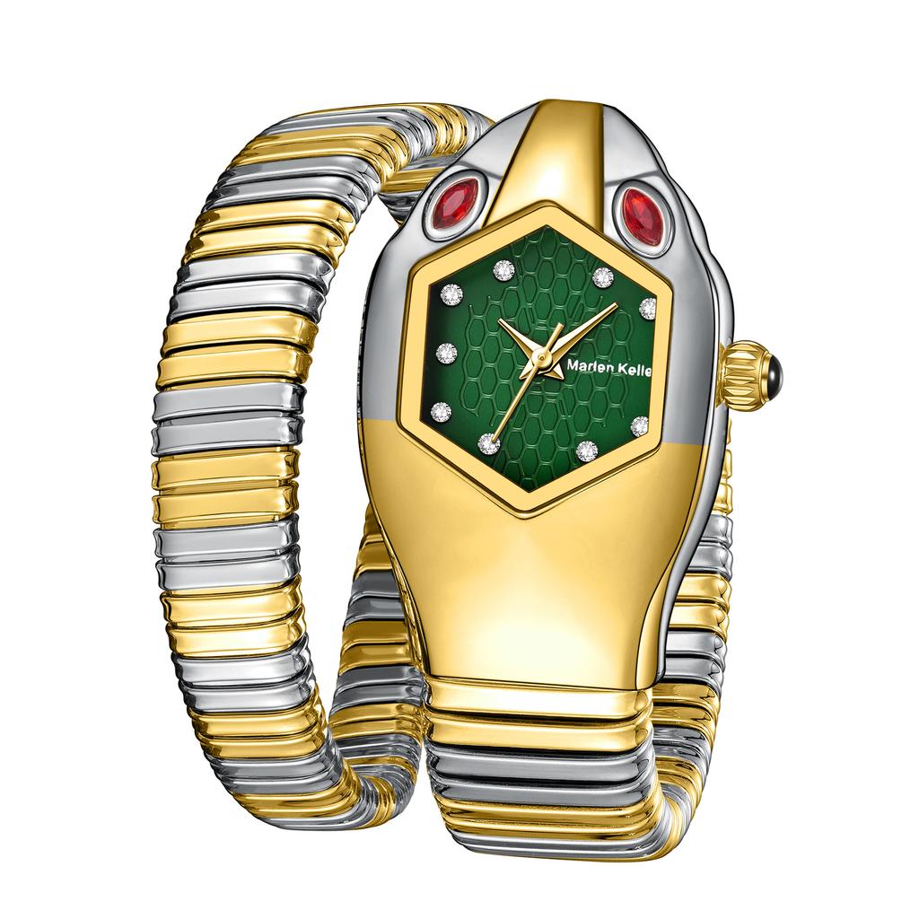 Часы Женские Роскошные Бриллиантовые Уникальной Формы Змеи Водонепроницаемые Кварцевые Женские Часы Часы