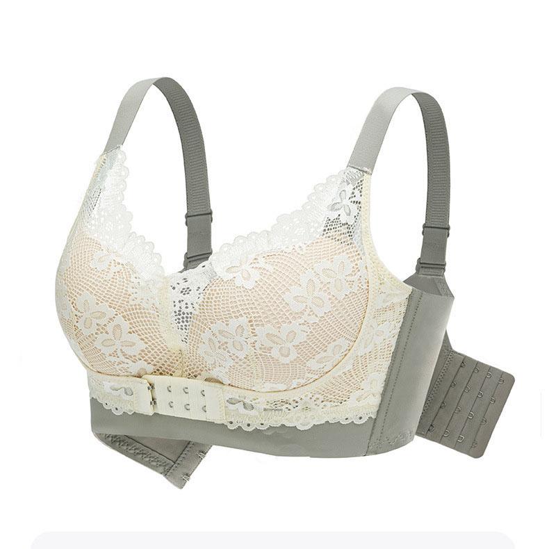 Бюстгальтеры с застежкой спереди, женский регулируемый большой бюстгальтер без косточек, собранный в бюстгальтер, кружевной сексуальный бюстгальтер