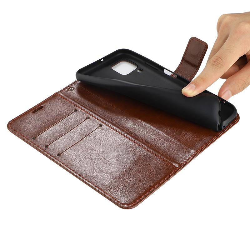 Роскошный кожаный чехол-кошелек для телефона с магнитной пряжкой в ​​стиле ретро для Oppo A5 A9 Vivo V20 Realme OnePlus Moto, держатель для визитных карточек, откидная сумка-обложка для книги
