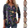 Women's Fashion Casual Long Sleeve Round Neck Floral Print Top
