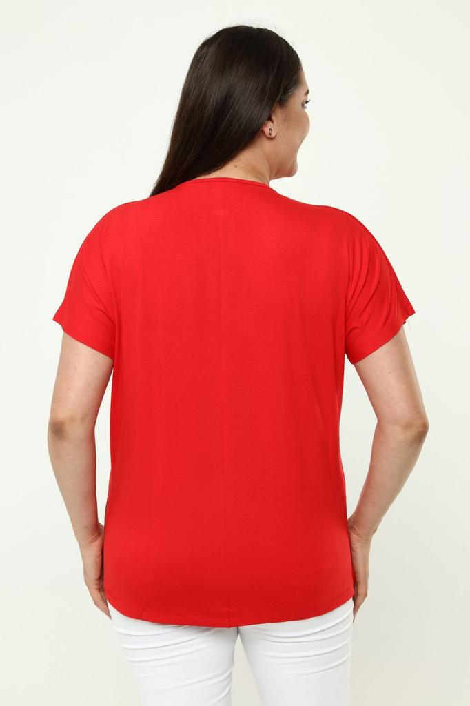 Женская стильная футболка большого размера, комфортная модель больших размеров, стильный воротник, детальный хлопковый изгиб, короткий рукав, летнее вечернее платье для мамы, футболка-туника