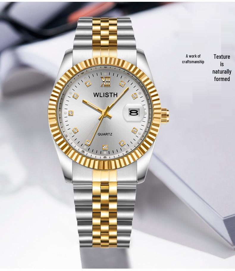 Водонепроницаемые кварцевые парные часы Wolis - Элегантные мужские и женские наручные часы