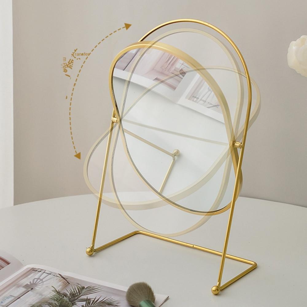360° Rotatable Nordic Makeup Mirror Iron Frame Desktop Stand Mirror Vanity Mirror Makeup Tools