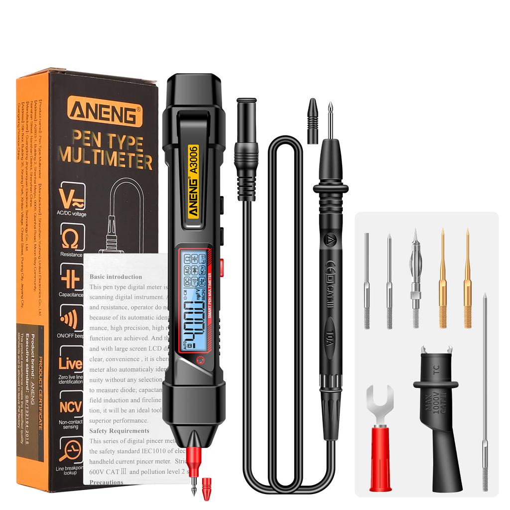 ANENG A3006 Цифровой мультиметр перьевого типа, 4000 отсчетов, тестер напряжения ACDC, детектор нулевой линии огня