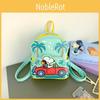 Cartoon Snoopy Pu Material Backpack With Zipper Closure For Casual Travel And Kids