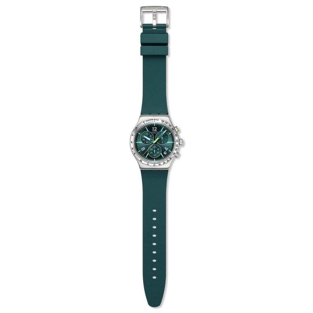 Swatch NEW IRONY CHRONO GREENSHIFT GLOW Зеленые наручные часы, YVS535, Унисекс, Взрослый,