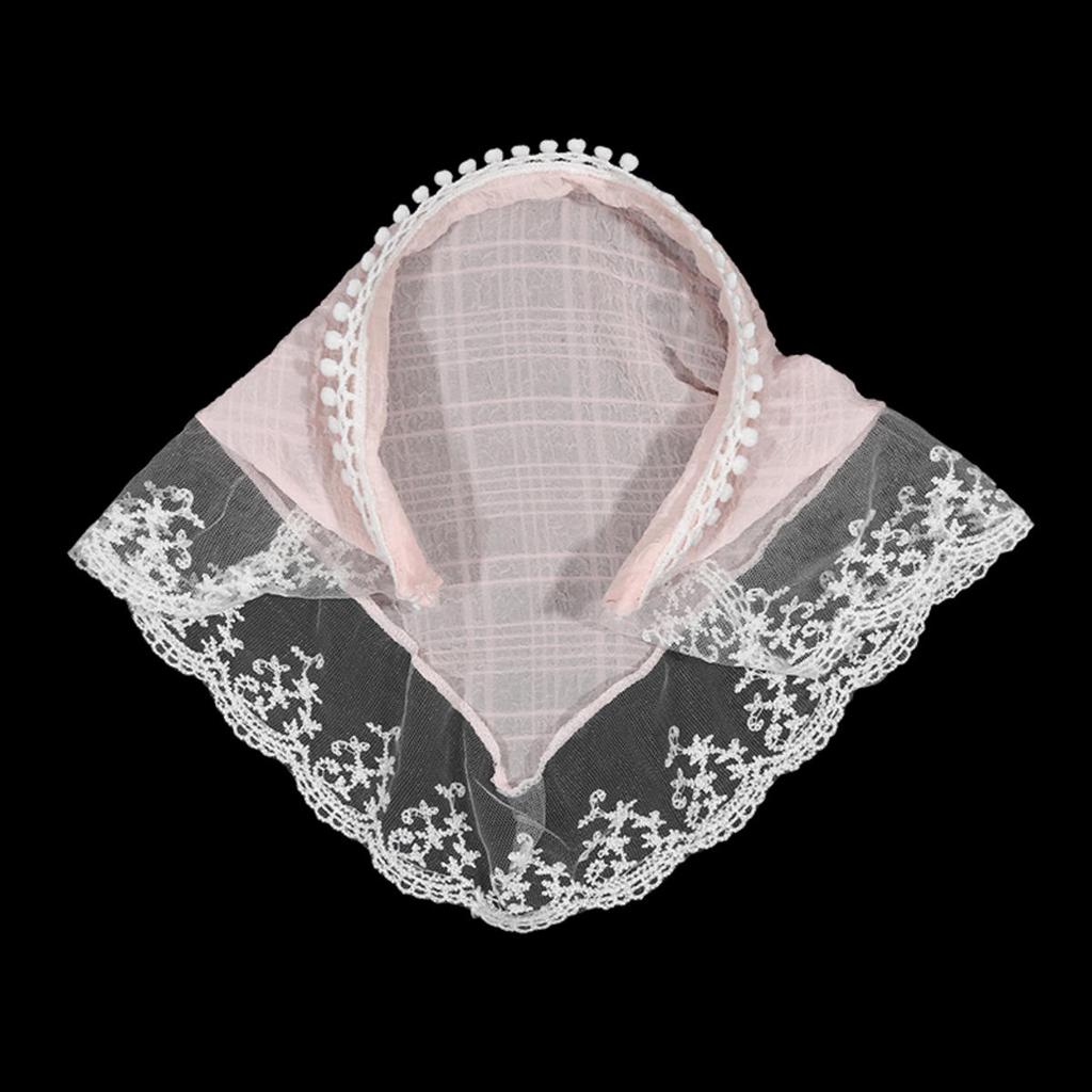 Retro Lace Headband Print Hair Scarf Triangle Headscarf Hair Bands for Womens Girl Fashion Sweet Kerchief