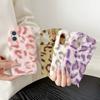 For iPhone 17 Case Leopard Pattern Fluffy Plush TPU Phone Cover