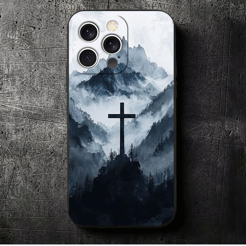 Бог Иисус Молитва Крест Библия Мягкий Чехол для Телефона для iPhone 16 16E 17 Air 15 Pro Max 14 Plus 13 Mini 11 12 7 Черный Чехол Задняя Панель
