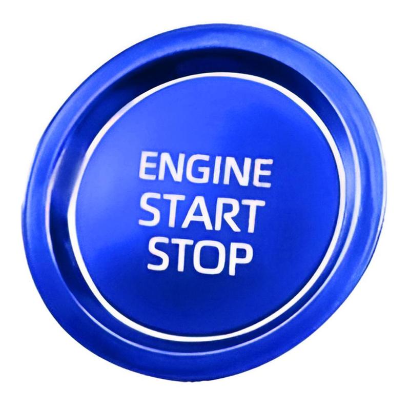 1 Set Start/Stop Engine Button Cover Sticker Fit for Toyota Corolla Blue Aluminum Alloy