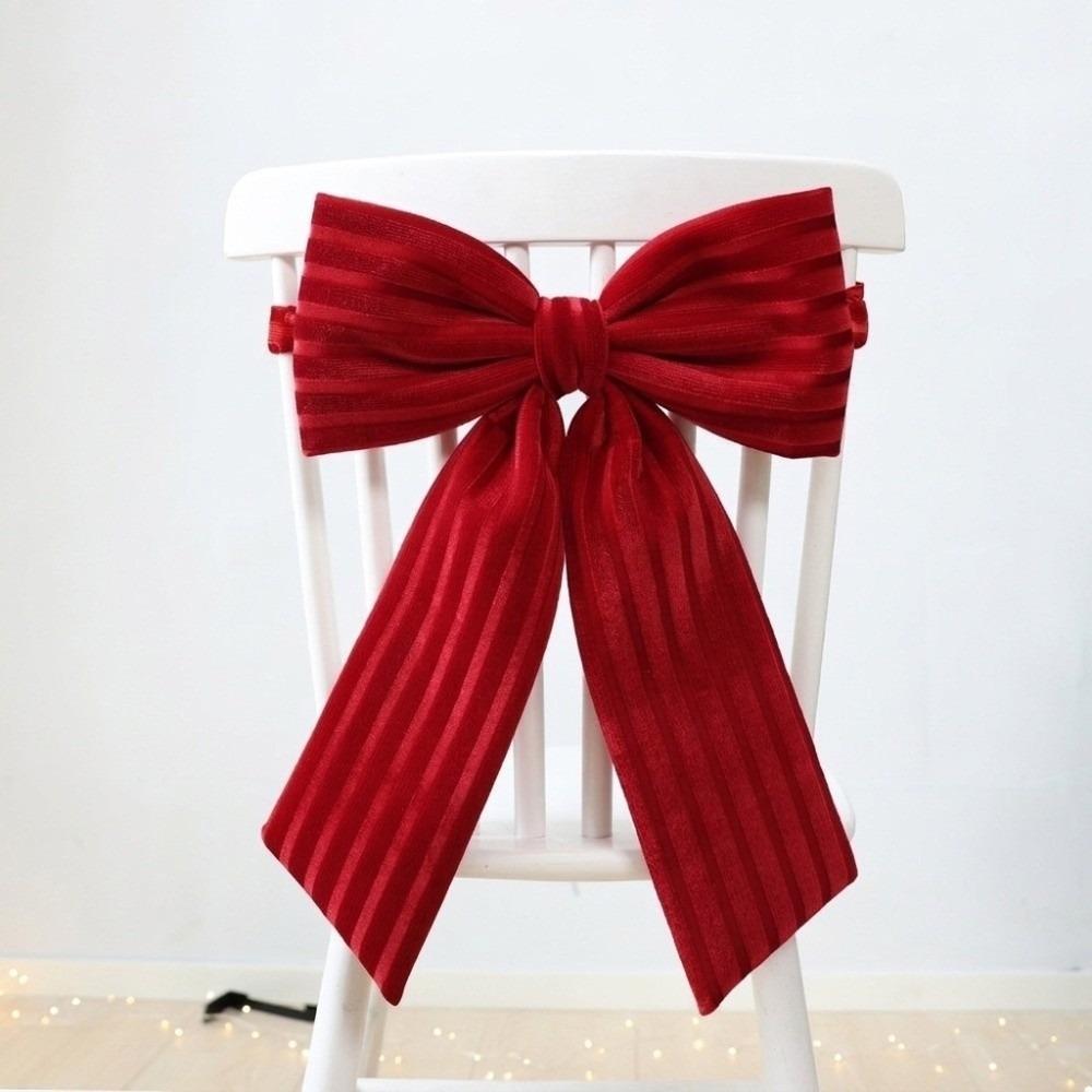 DIY Christmas Chair Bows Velvet Chair Tie Back Ribbon Bow Chair Sashes Christmas Decor