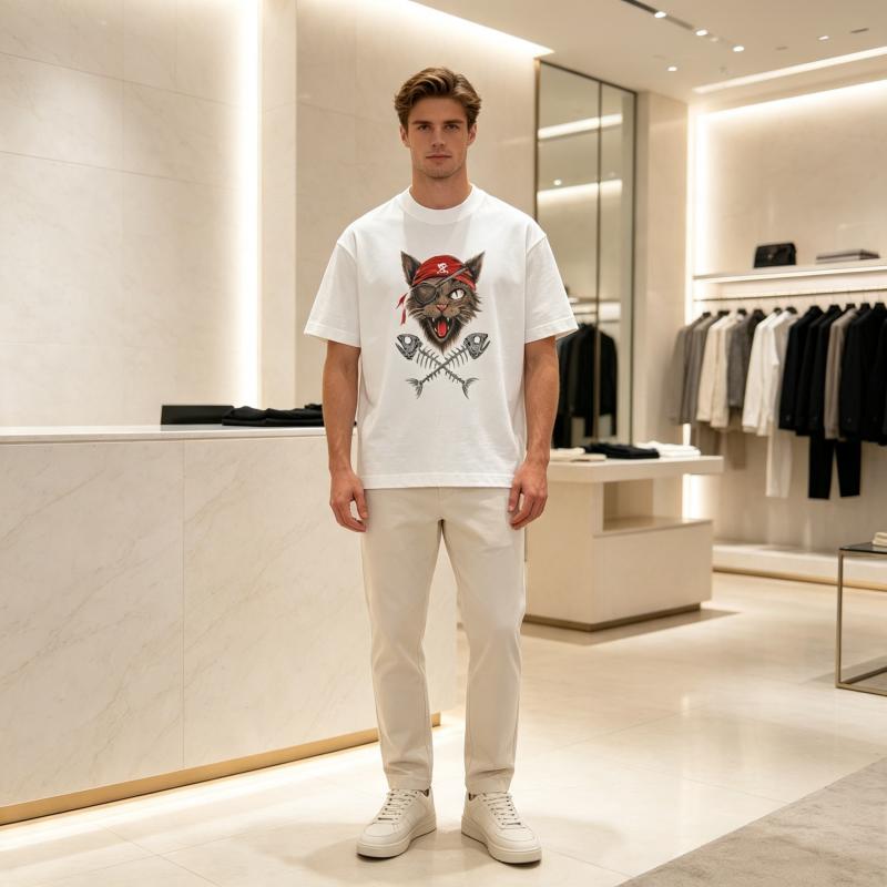 Breathable Crew Neck Unisex WoUnisex Summer Casual Fashion Streetwear Novelty Tee Cotton  T-shirts Cartoon Fun Print A Must-have Gift