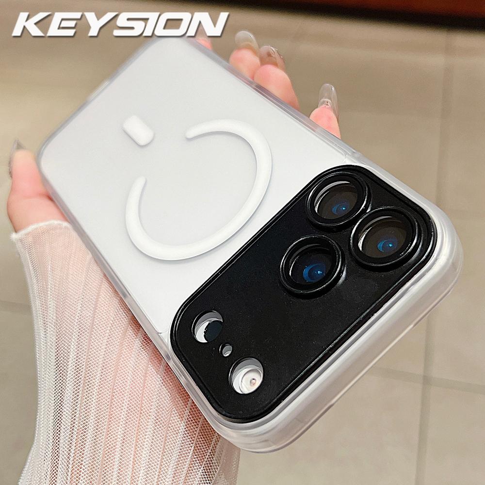 KEYSION Роскошный матовый полупрозрачный магнитный чехол для MagSafe для iPhone 17 Pro Max Беспроводная зарядка Ударопрочная броня Чехол для телефона