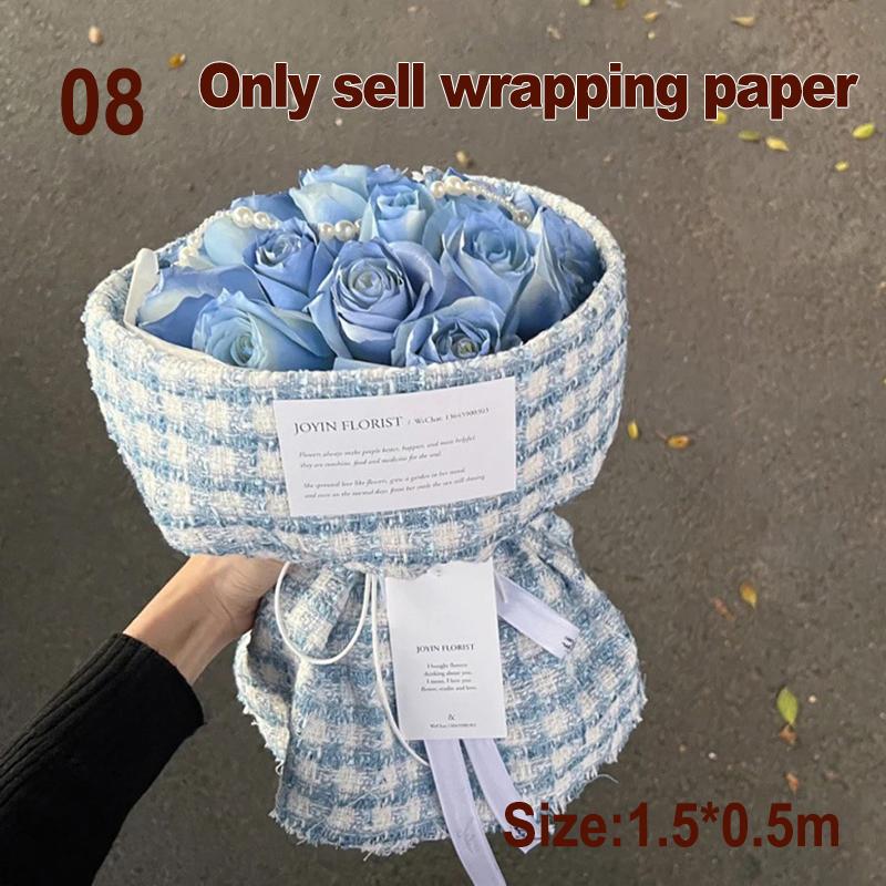 1,5 м*0,5 м Цветочная упаковочная бумага Ткань Флористический букет Упаковочный материал Свадебный цветок Подарочный Ремесло Декоративная бумага Цветочный магазин