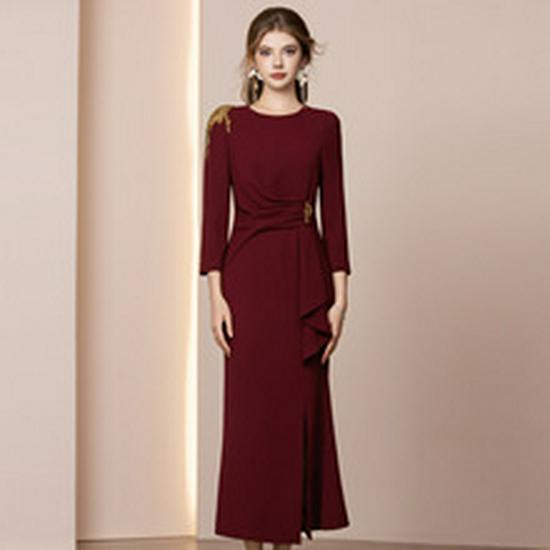 Zhi Li Purple Elite Dress with Rhinestone Cutout Neckline & Long Bodycon Mermaid Skirt - Summer 2026 Arrival