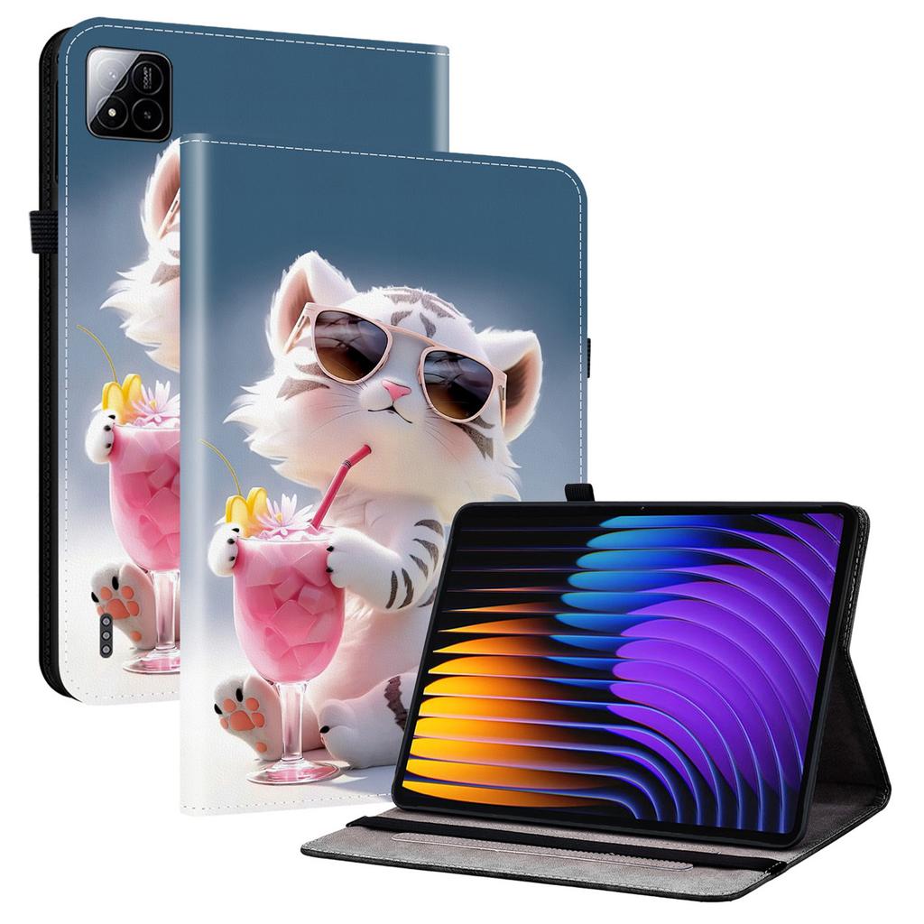 Для Xiaomi Pad 7 Pro/Pad 7 кожаный чехол с рисунком, подставка, чехол для планшета с отделениями для карт