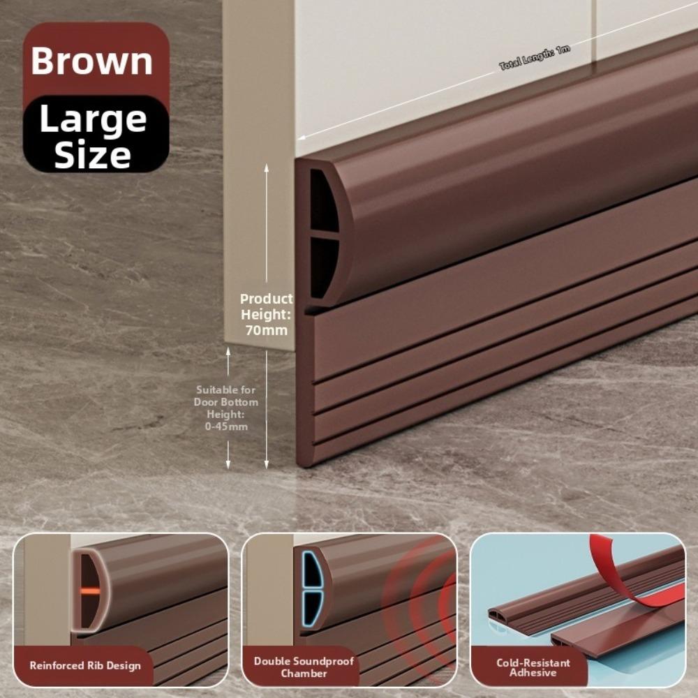 Self Adhesive Door Bottom Seal TPE Door Sweep Flexible Gap Filler Indoor Use