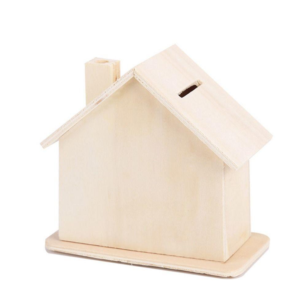 Unfinished DIY Painted Storage Jar DIY White Embryo House Mold Small House Piggy Bank Home Decor