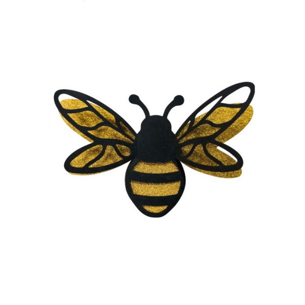 24 шт. 3D Декоративные наклейки с пчелами, с двойными блестками, для декора стен, реалистичные блестящие наклейки, для семейной вечеринки, класса, уличного тематического украшения