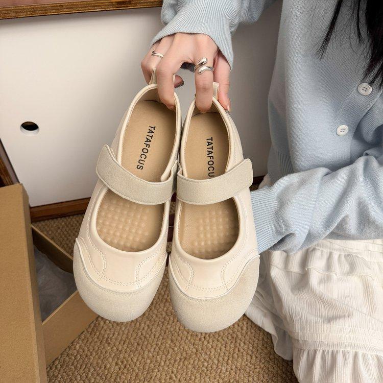 Туфли-лодочки Мэри Джейн женские 2025 весна новый нишевый дизайн на липучке женские туфли повседневные универсальные туфли