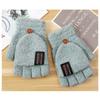 Men Women Imitation Cashmere Winter Warm Thicken Flip Mittens Fingerless Gloves Half Finger Gloves
