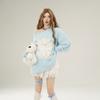 VAYLA Korean Style Lazy Cute 3D Round Neck Knitted Sweater Soft Plushy Sweet Female Knittedwear