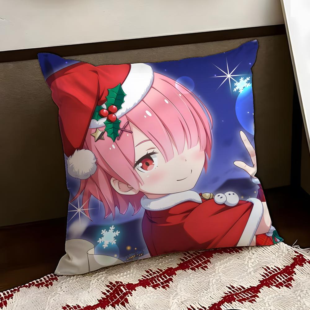 RReZero anime Cushion Cover Reversible Soft Durable Pillow Cover Home Car MultiScene Use for Daily Comfort