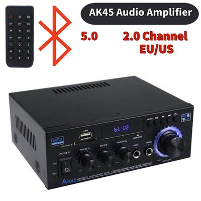 AK45 Аудиоусилитель 40 Вт x 2 2.0 Канальный HiFi Стереоусилитель Приемник 400 Вт x 2 AC 90 В-240 В Bluetooth-совместимый 5.0 для Домашнего Автомобиля