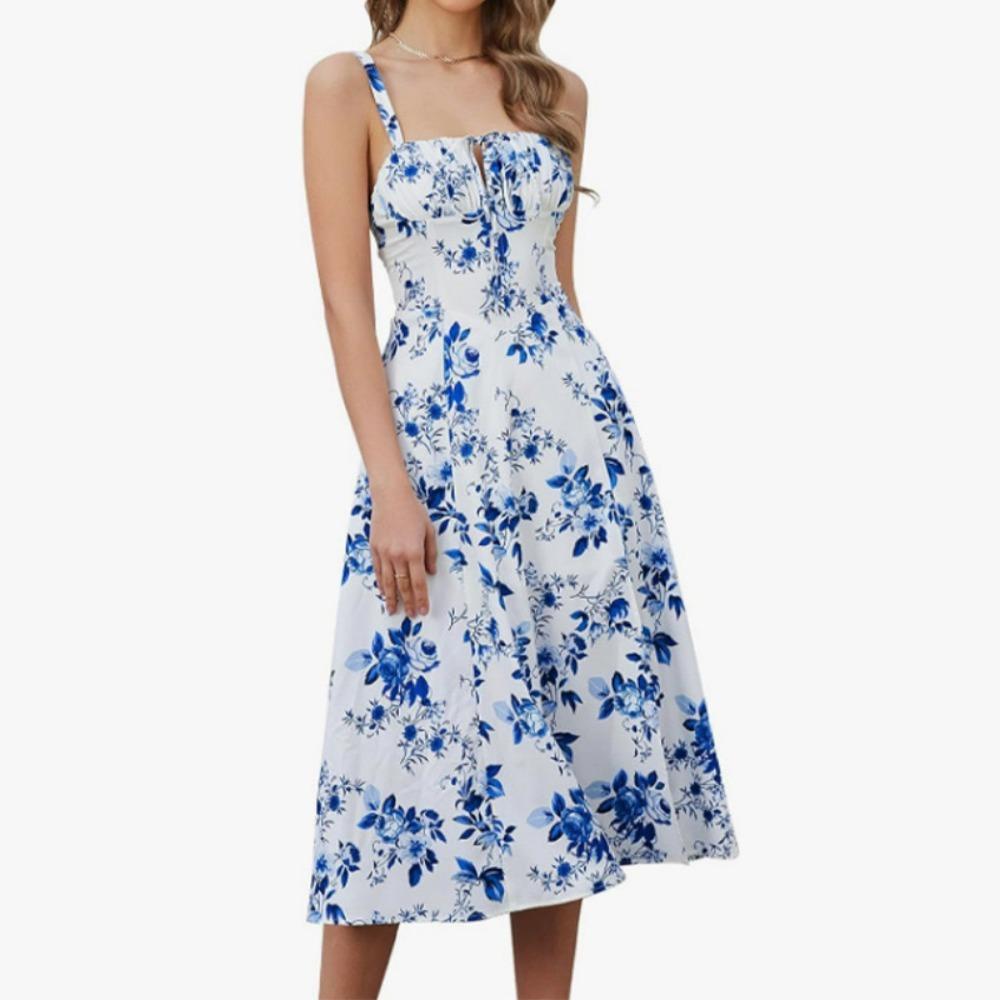 Summer Sweet Solid Sleeveless Long Dress Women Fashion Bandage Camisole Dresses Padded Boned Robe Elegant Party Vestidos