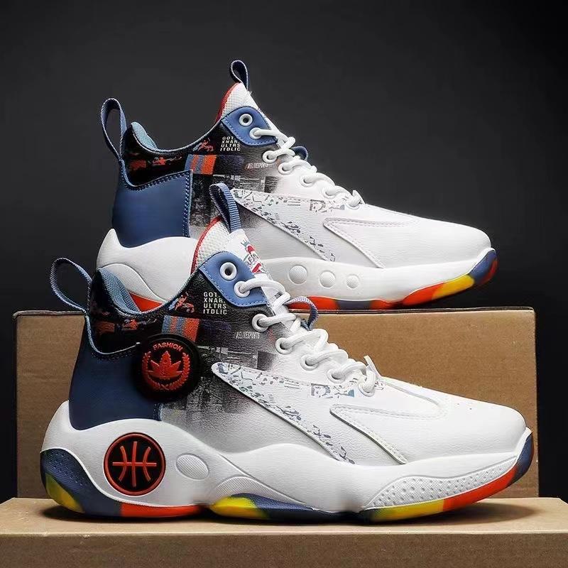 Spring New Men's Shoes Colorful High Top Breathable Men's Casual Sports Shoes Trendy and Versatile Basketball Shoes