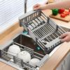 Kitchen Storage Rack, Adjustable Sink, Drain Basket, Washing Fruit and Vegetable Basket, Drying Rack for Household Use