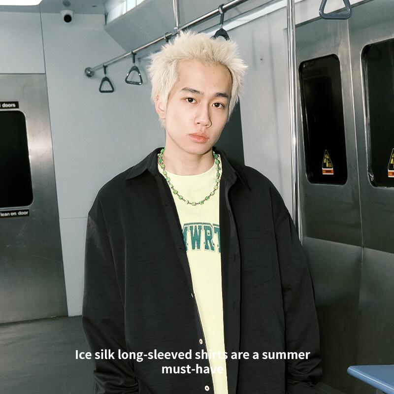 JEEP SPIRIT Men's Ice Silk Long Sleeve Casual Shirt